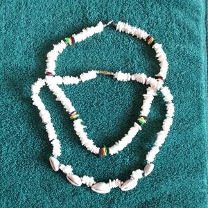 White Shell Necklaces with Beads